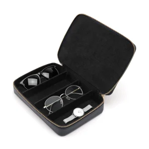 PU Leather Shockproof Travel Glasses Case