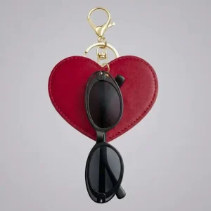 PU Leather Sunglasses Holder Keychain Cute Shaped Eyeglass Clip for Purses and Backpacks Portable Eyewear Accessory