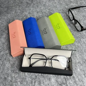 PU Leather Triangle Foldable Eyeglass Case