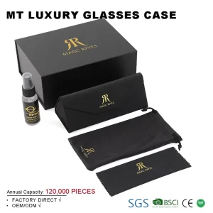 PU Leather Triangle Sunglasses Case, Semi-Hard, Portable, Custom Logo, for Men
