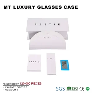 PU Rectangle Soft Leather Eyewear Case for Glasses and Sunglasses