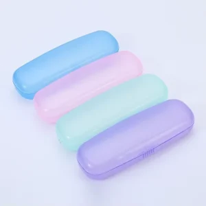 PVC and Leather Storage Box Colorful Plastic Eyeglasses Pouch Case