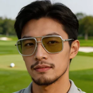Partagas Fashion Custom Logo Square Double Bridge Spring Hinge Photochromic UV400 Sun Glasses Sunglasses for Men