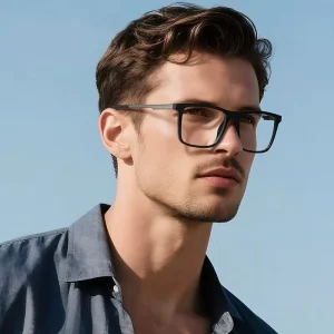 Partagas Fashion TR90 Frame Spring Hinge Square Anti Blue Light Blocking Eyeglasses Optical Spectacle Frame Eye Glasses for Men