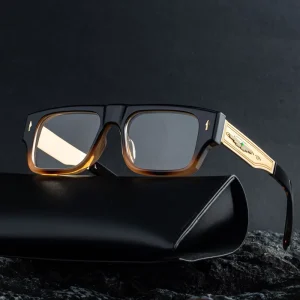 Partagas Retro Designer Square PC Frame Metal Arms Eyeglasses Optical Spectacle Frame for Men