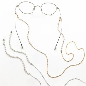Pearl Beaded Metal Sunglasses Chain Glasses Holder Necklace