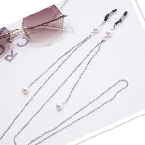 Pearl Stainless Steel Eyeglass Chain for Reading Glasses and Sunglasses