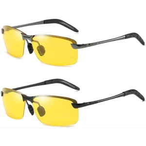 Performance Eyewear Driver’s Night Vision Metal Frame Glasses with Polarized Anti Glare Feature OEM Manufacturer