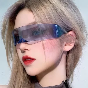 Personality Fashion Prom Glasses Party Glasses One piece Lens Coating Future Personalized Sunglasses