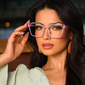 Personality Irregular Metal Optical Frames Ready Stock Popular Young Eyeglasses