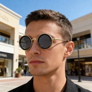 Personalized Round Frame Sunglasses for Men and Women Fashionable and Retro UV protective Sunglasses