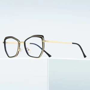 Photochromic Anti-Blue Light Cat’s Eye Polygon Glasses
