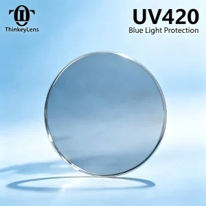 Photochromic Blue Cut Single Vision UV Protection Resin HMC-Coated Brown Gray Optical Lenses 70mm Diameter