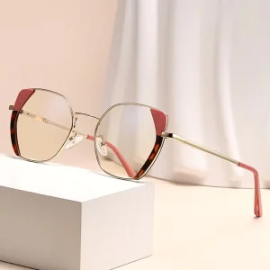 Photochromic Cat Eye Anti Blue Light Blocking Eyeglasses Optical Frame for Women