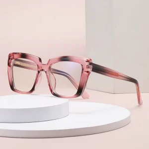 Photochromic Cat-Eye CP Eyeglass Frames with Blue Light Blocking Lenses for Women