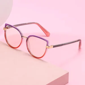 Photochromic Cat-Eye UV400 Anti Blue Light Blocking Optical Frames for Women
