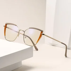 Photochromic Photogrey Cat Eye Anti Blue Light Blocking Eyeglasses Optical Frame for Women