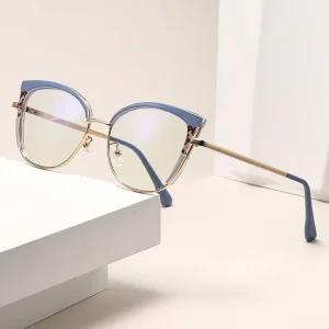 Photochromic Photogrey Cat Eye Anti Blue Light Blocking Eyeglasses Optical Frame for Women
