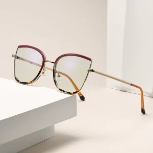 Photochromic Photogrey Cat Eye Anti Blue Light Color Blocking Eyeglasses Optical Spectacle Frame for Women