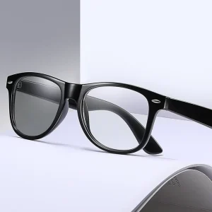 Photochromic Square Full-Rim Eyeglass Frames Blue Light Blocking for Men