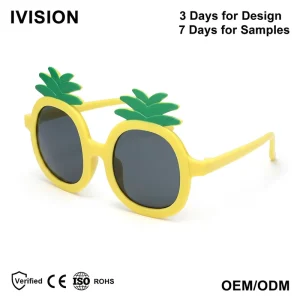 Pineapple Party Sunglasses Tropical Hawaiian Luau Costume Fruit Shape Decorative Eyewear