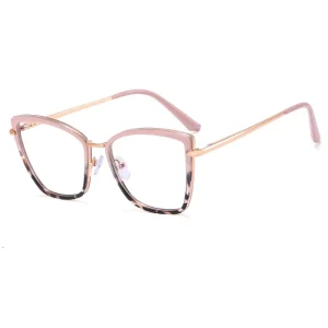 Pink Leopard Print Oversized Anti Blue Light Eyeglasses