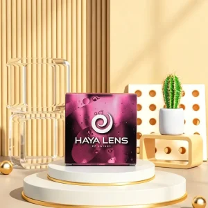 Pink Purple Gradient Metallic Paper Box With Water Bubble Print for Contact Lenses Products