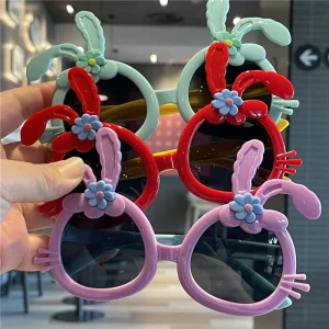 Plastic Rabbit-Frame Sunglasses for Girls
