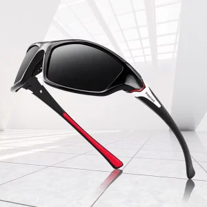 Polarized Black-Frame Sunglasses for Driving and Cycling