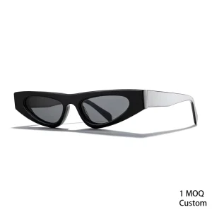Polarized Cat-Eye Retro Sunglasses Unisex Lightweight UV400 Full-Rim Thick-Frame 1pc