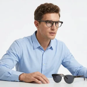 Polarized Clip-On Sunglasses TR90 Eyeglass Frames Men’s Outdoor Prescription Eyewear