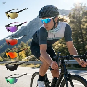 Polarized Cycling Sunglasses UV400 Lightweight Wraparound Sports Eyewear for Men and Women