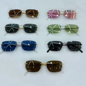 Polarized Glass UV400 Frameless Sunglasses for Men Women