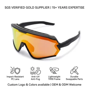 Polarized Men’s Sports Sunglasses for Baseball Cycling and Wave Running