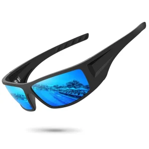 Polarized Sports Sunglasses for Men and Women Unbreakable Frame Cycling Fishing Wrap Around UV400 Protection