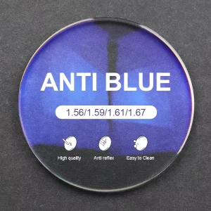 Polycarbonate 1.591 PC Single Vision Lenses Blue Light Blocking Anti Blue Ray Eyeglass Lenses