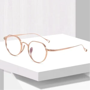 Polygon Clear Titanium Optical Eyeglass Frames Unisex