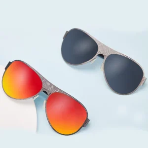 Polygonal Aluminum Magnesium Frame Polarized Sunglasses with UV400 Protection