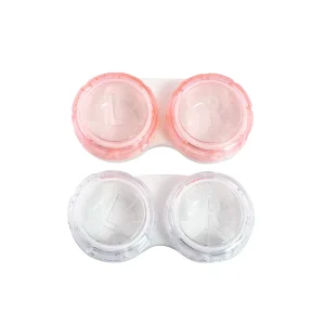 Portable Clear PP Hard Plastic Contact Lens Case with Irregular Shape for Storage and Cleaning