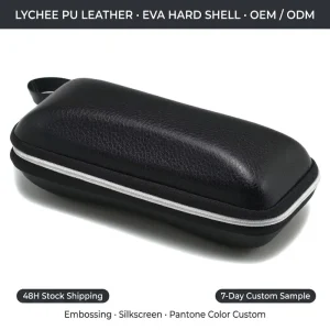 Portable PU Leather EVA Sunglasses Case with Shockproof Hard Shell