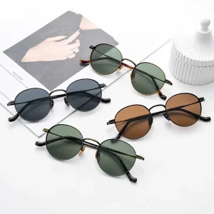 Premium Luxury Stylish Titanium Mens Designer Sunglasses Simple Retro Anti Uv400 Sunglasses
