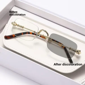 Price Frameless Photochromic Prescription Ready Glasses Unisex Gold Wire Premium Sense Pure Frameless Eyewear Glasses