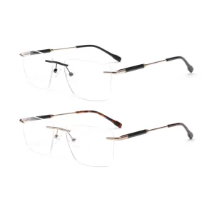 Professional Supply Solid Rimless Metal Optical Frames High Quality Durable Lightweight Unisex Fashion Eyeglasses Ch5603