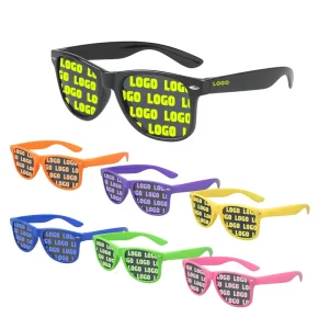 Promotional Custom Shield Logo 100% UV400 Protection Lenses Classic Women Men Square Sunglasses