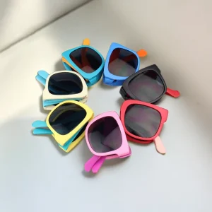 Promotional Ultra Lightweight PC Frame Folding Sunglasses Custom Colourful Kids UV400 Protection Unisex