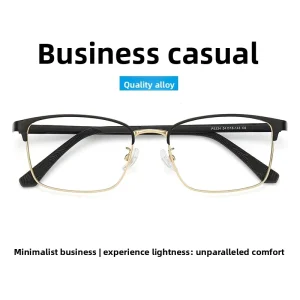 Punk Full-Rim Myopia Eyeglass Frames, Lightweight Alloy, TR90 Temples, Acrylic Lenses