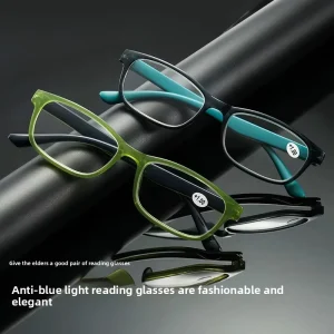 Punk Small Square Frame Reading Presbyopic Glasses High Definition PC Lenses for Elderly Daily Use