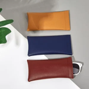 Pure Color Microfiber Eyewear Bag Cross Pattern PVC Shrapnel Optical Sunglass Pouch Case