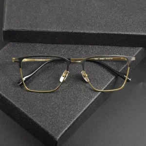 Pure Titanium Designer Handcrafted Spectacle Frame 70804 Classic Business Eyebrow Frame Eyeglasses Frames