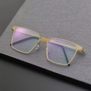 Pure Titanium Optical Eyeglass Glasses Frame square Without Screws Eyeglass Frame ultra Light Screwless Frame